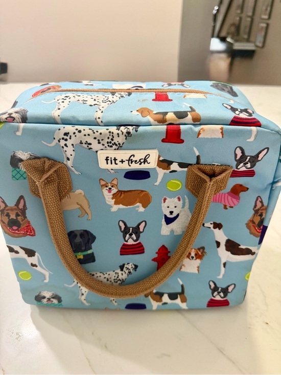 fit & fresh Other - Blue Dog Print Insulated Lunch Tote